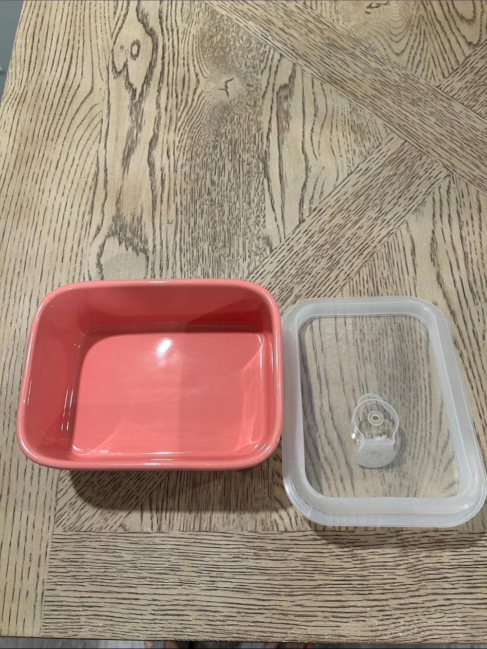 Rae Dunn Coral Pink Sweet Treats Ceramic Storage Container with Lid